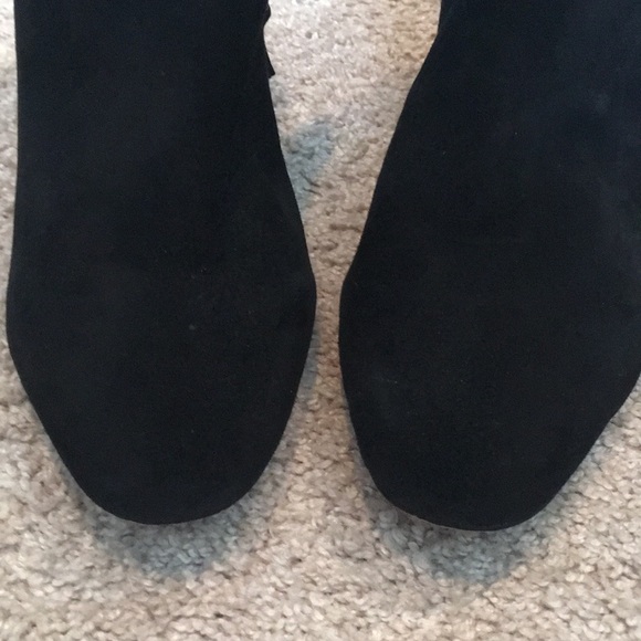 Louise et Cie black suede, gold buckle booties - Picture 5 of 5